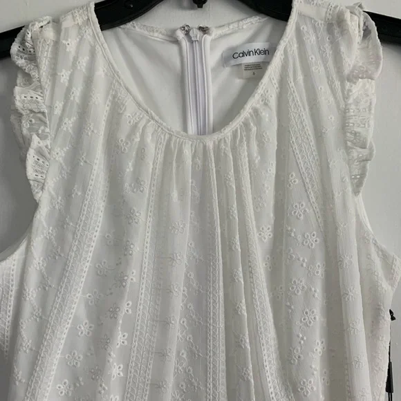 Calvin Klein Eyelet Tier-Hem Dress - Picture 3 of 9